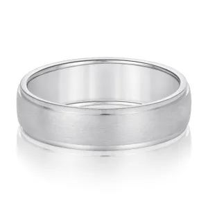 Men's Slight Dome Brushed Center Band