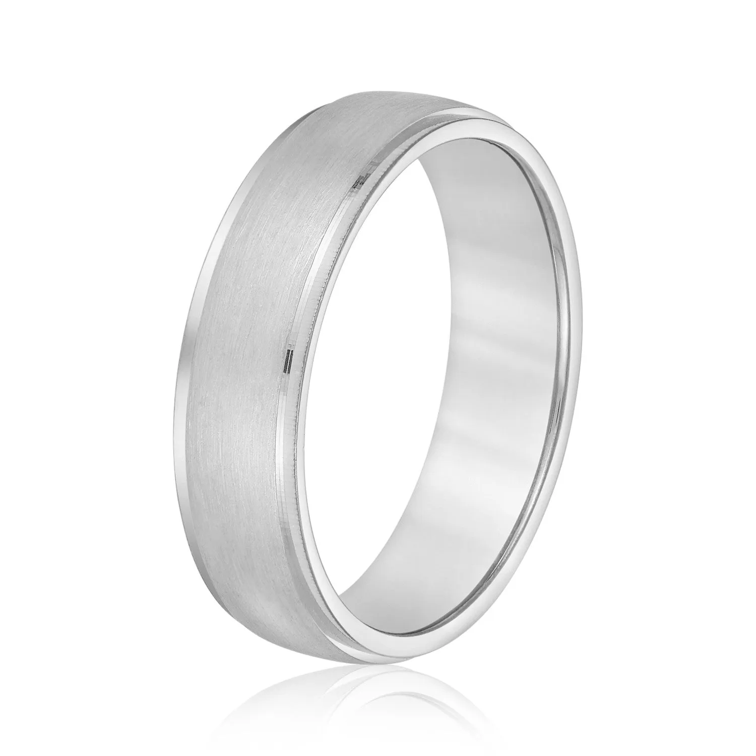 Men's Slight Dome Brushed Center Band