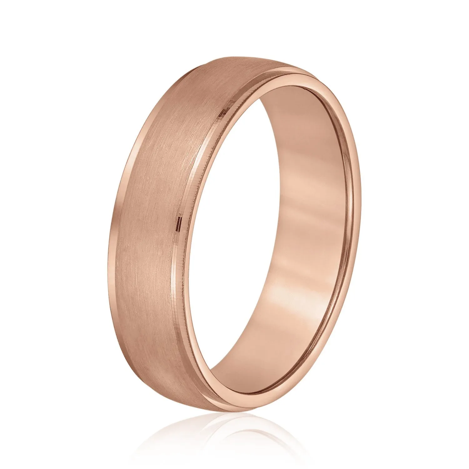 Men's Slight Dome Brushed Center Band