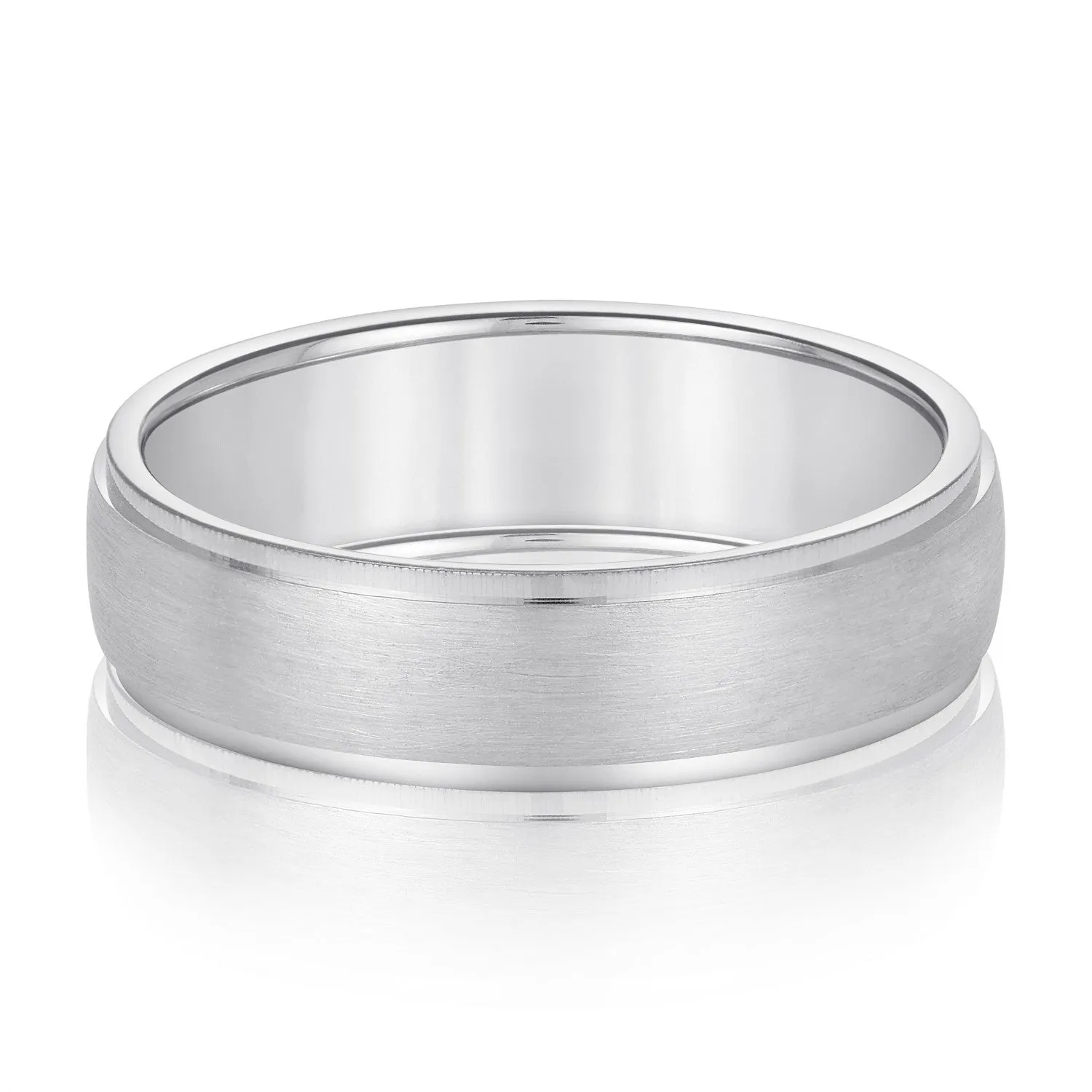 Men's Slight Dome Brushed Center Band