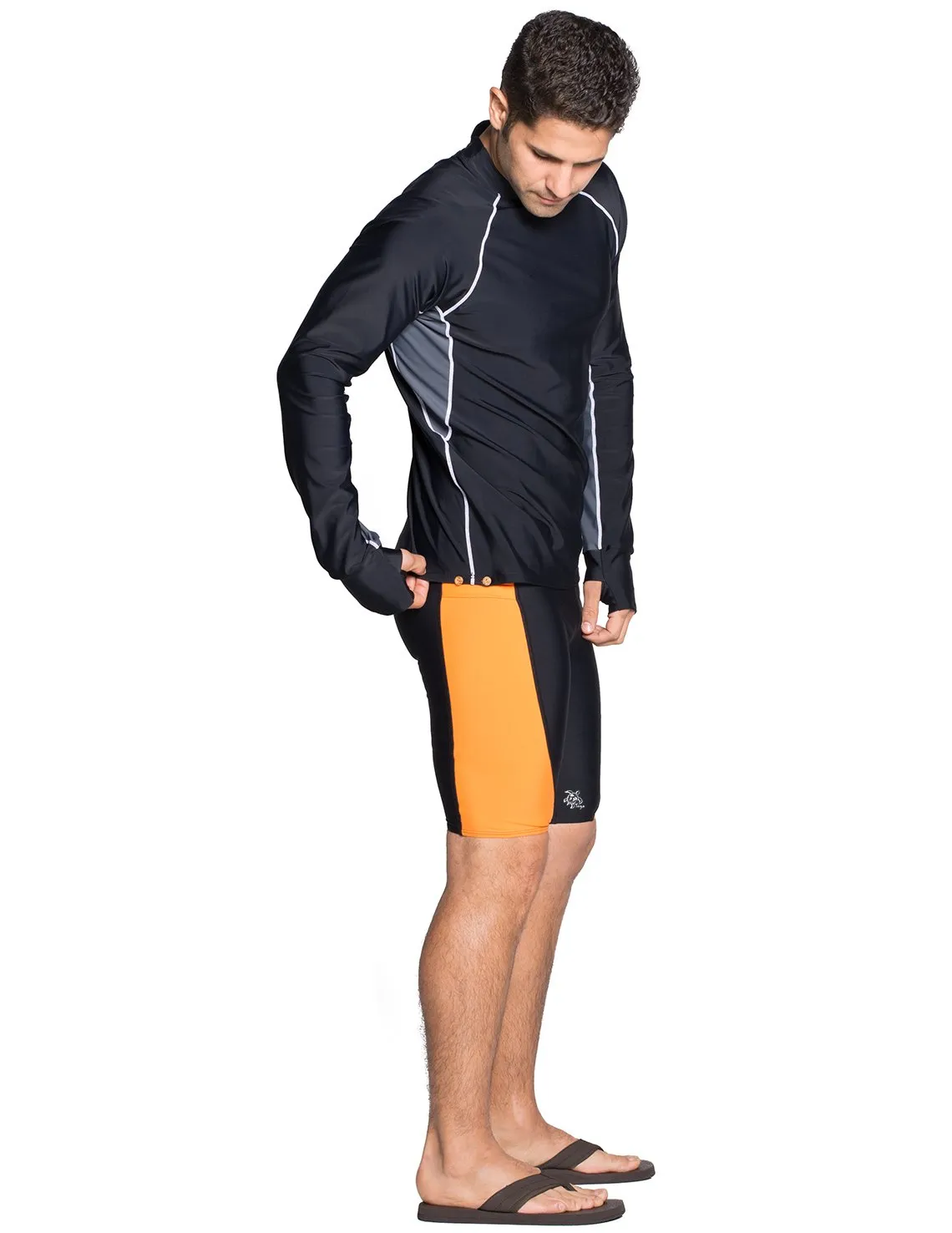 Men's Snorkel Jammer Swim Short - Black / Orange