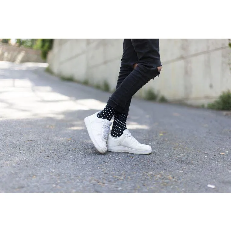 Men's Solid Black Dot Socks