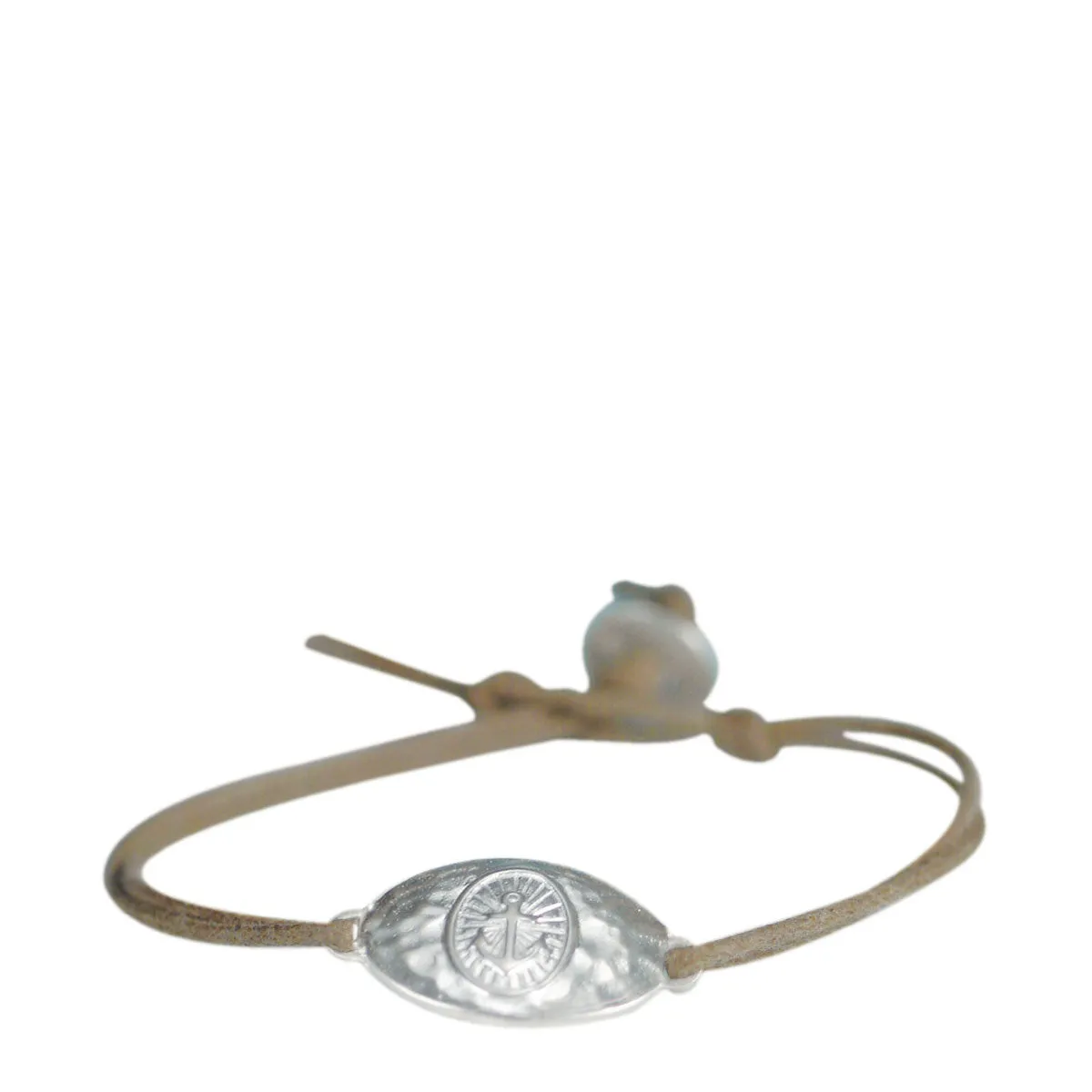 Men's Sterling Silver Anchor Bracelet on Cord