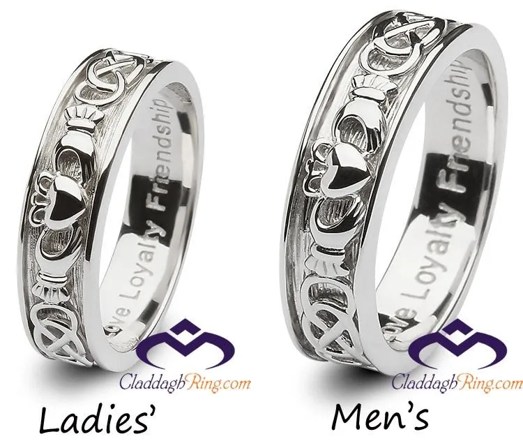 Mens Sterling Silver Claddagh Wedding Ring SM-SD9