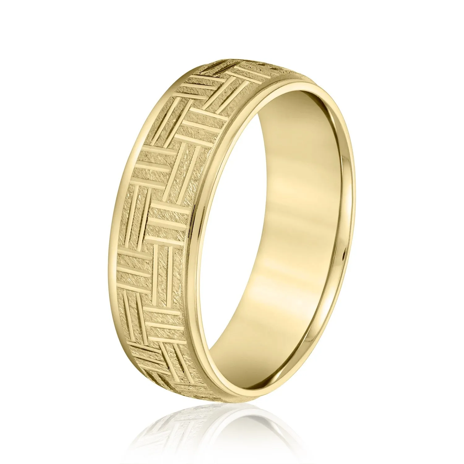 Men's Wedding Band Horizontal & Vertical Lines