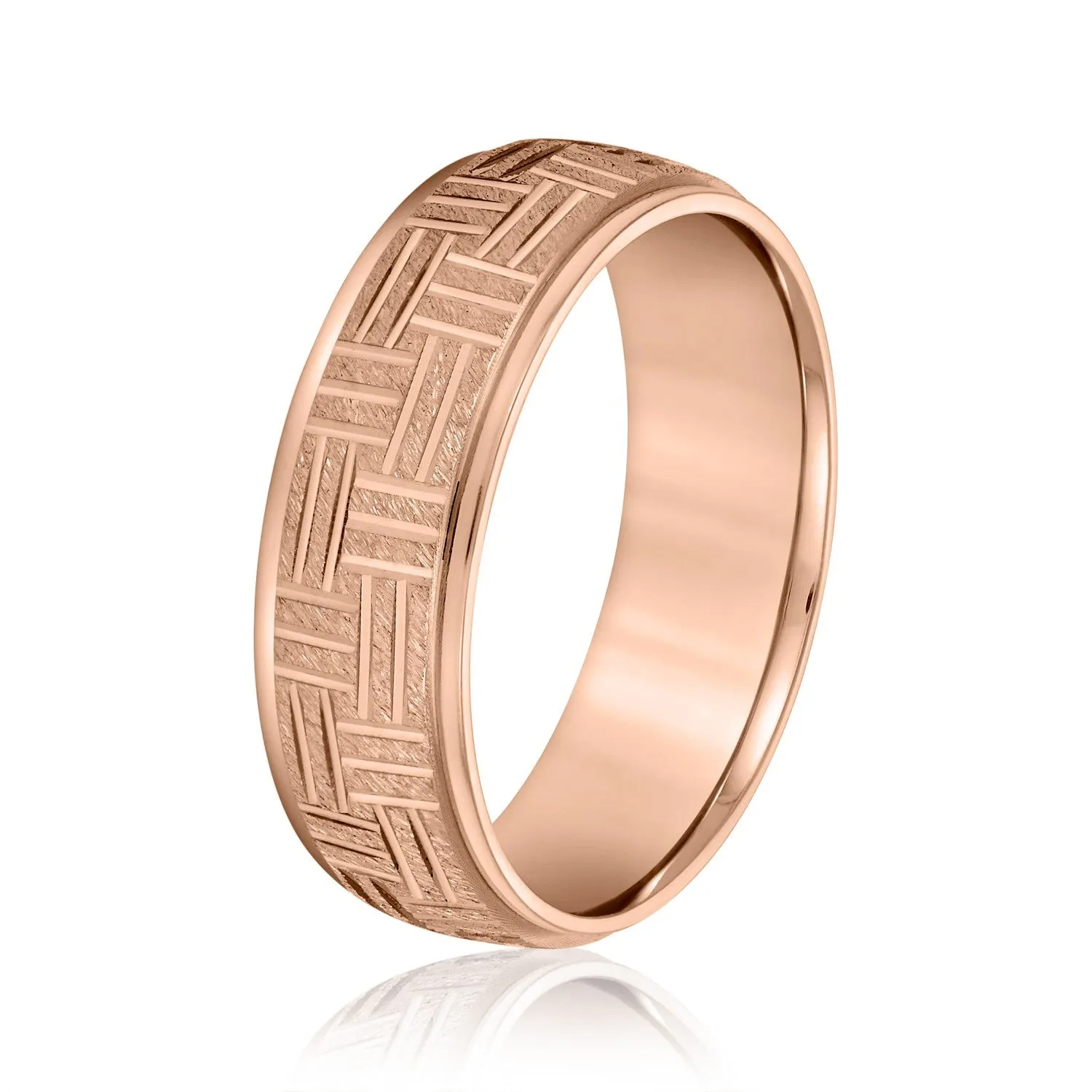 Men's Wedding Band Horizontal & Vertical Lines
