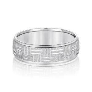 Men's Wedding Band Horizontal & Vertical Lines