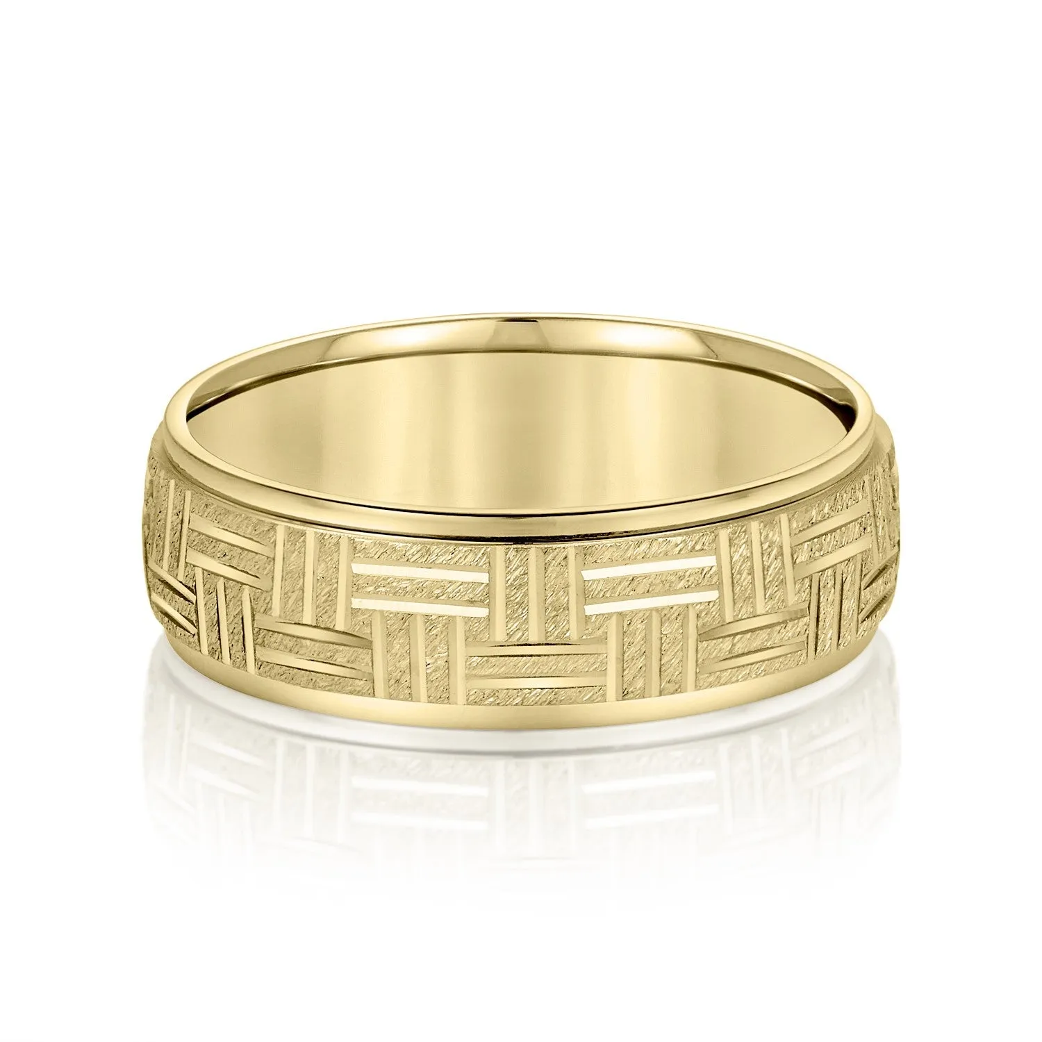 Men's Wedding Band Horizontal & Vertical Lines