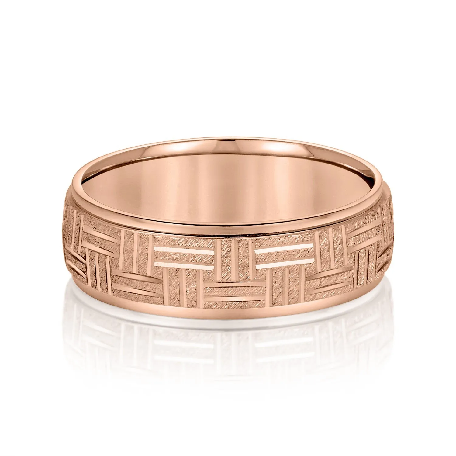 Men's Wedding Band Horizontal & Vertical Lines