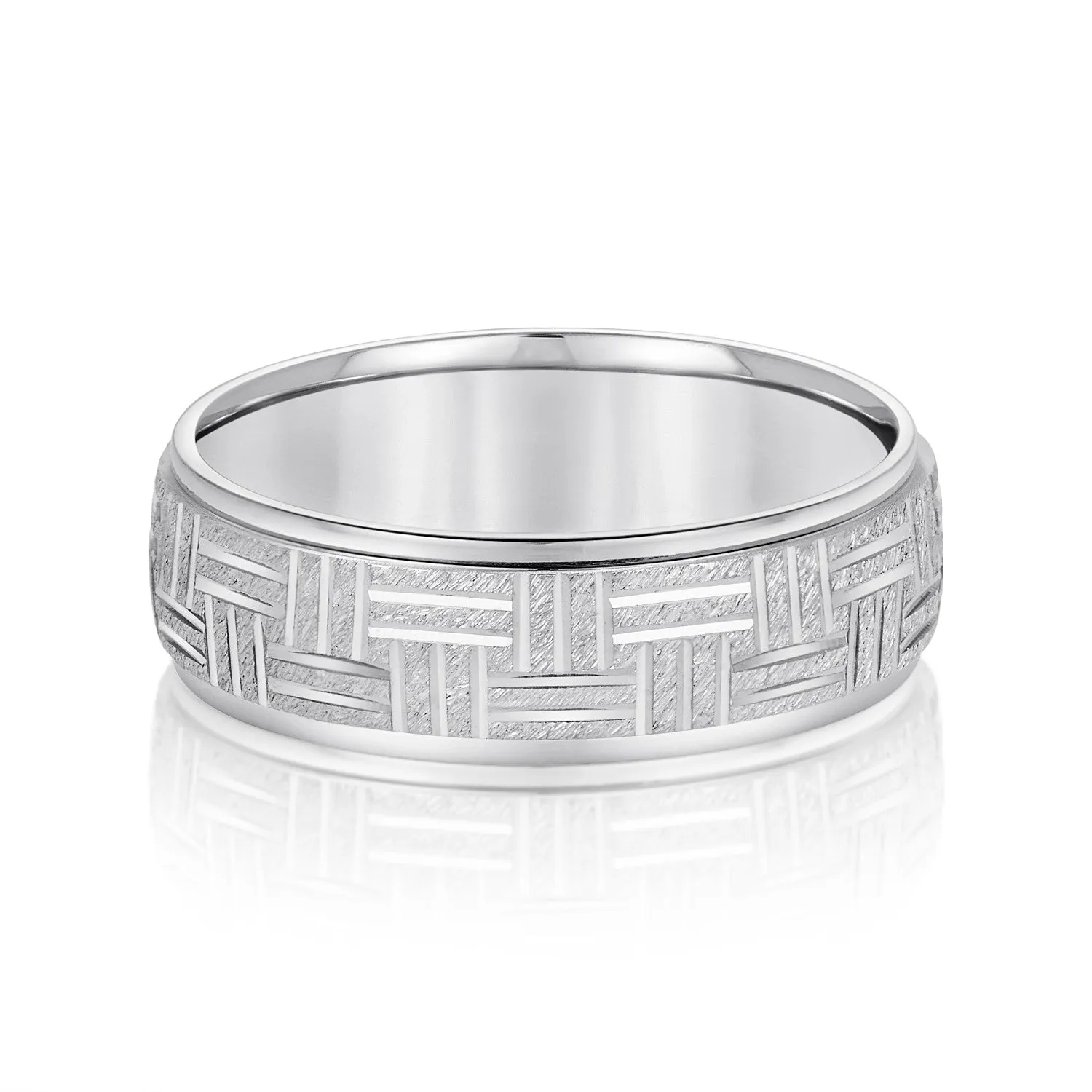 Men's Wedding Band Horizontal & Vertical Lines