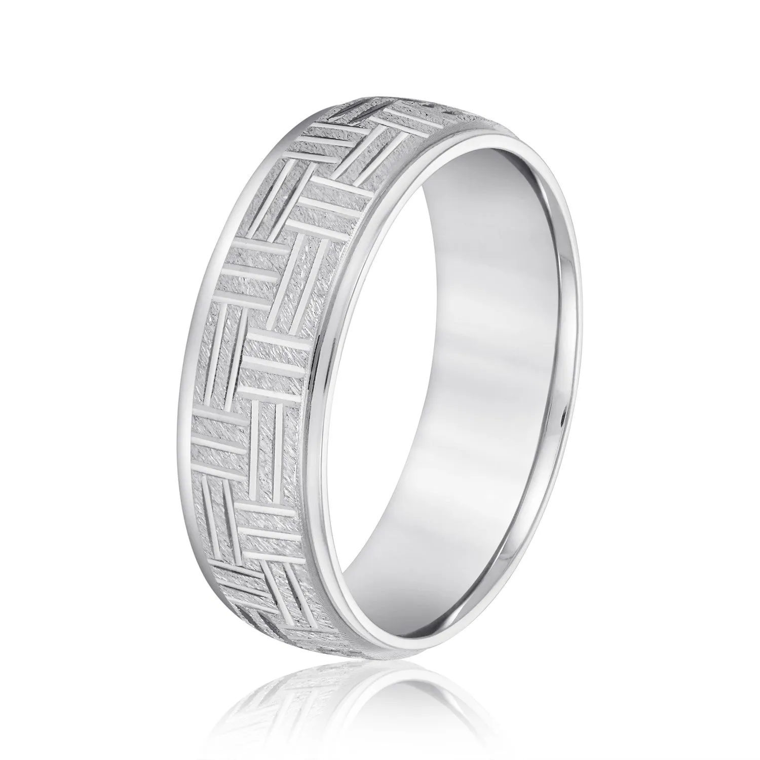 Men's Wedding Band Horizontal & Vertical Lines