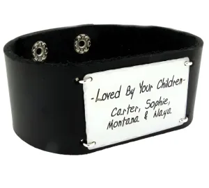 Mens Wide Band Cuff with Quote