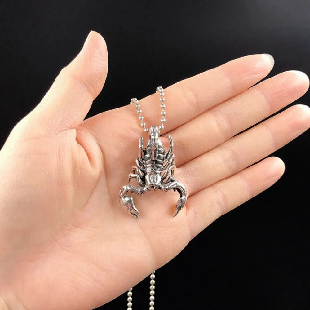 Men's Women's Real Solid 925 Sterling Silver Pendants Scorpion Animal Scorpio