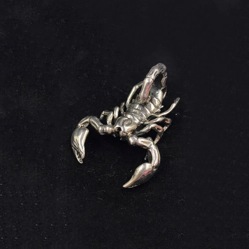 Men's Women's Real Solid 925 Sterling Silver Pendants Scorpion Animal Scorpio