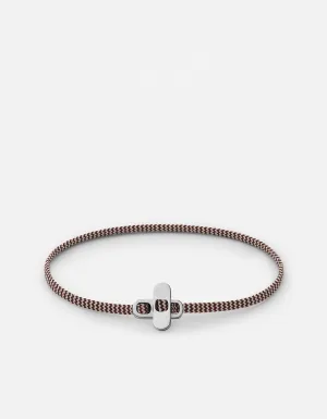 Metric 2.5mm Red Rope Bracelet, Sterling Silver