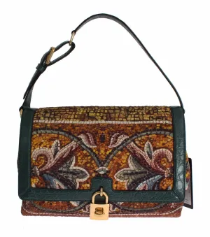 MISS BONITA Mosaic Brocade Crocodile Designer Handbag for Women Purse