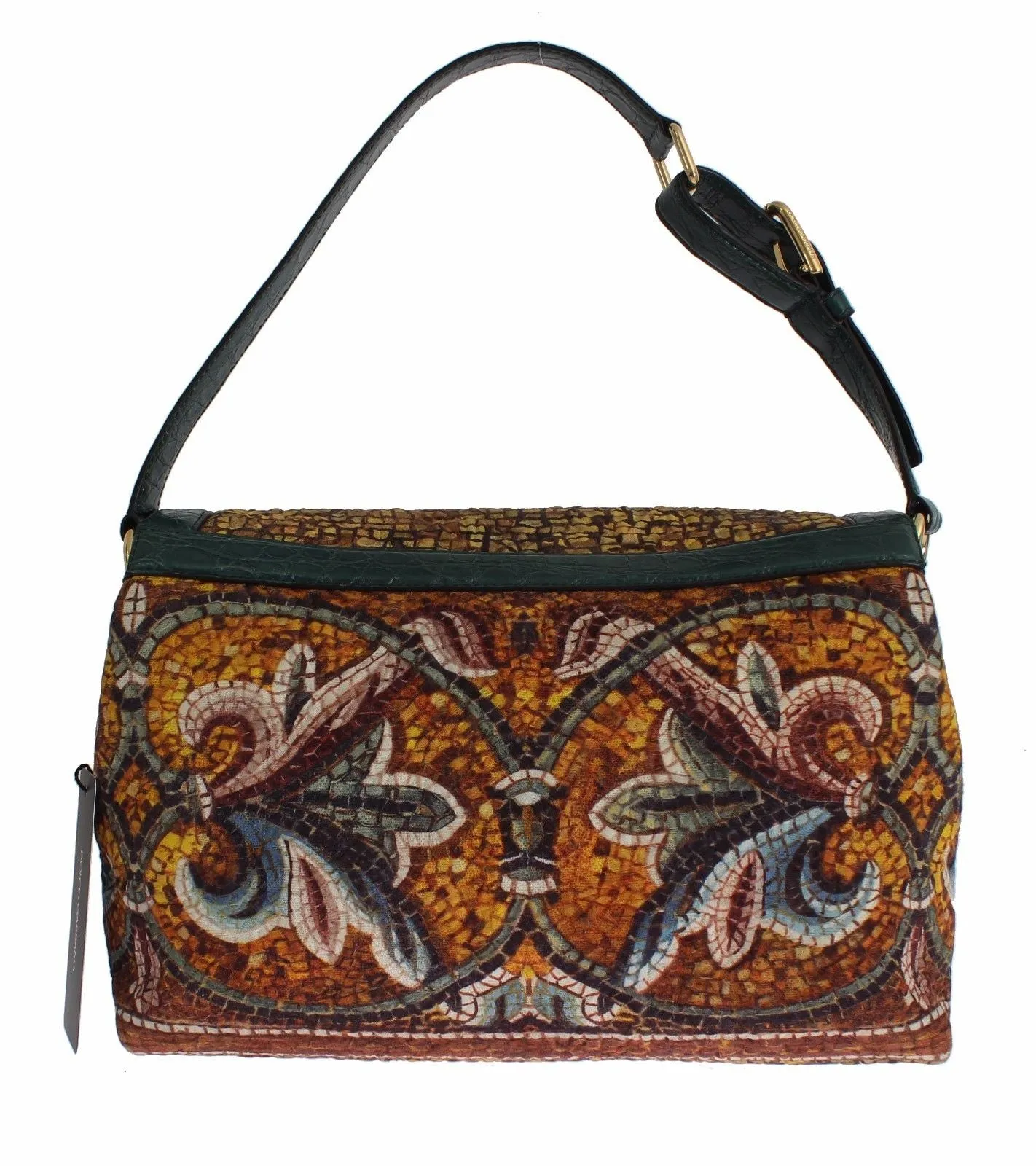 MISS BONITA Mosaic Brocade Crocodile Designer Handbag for Women Purse