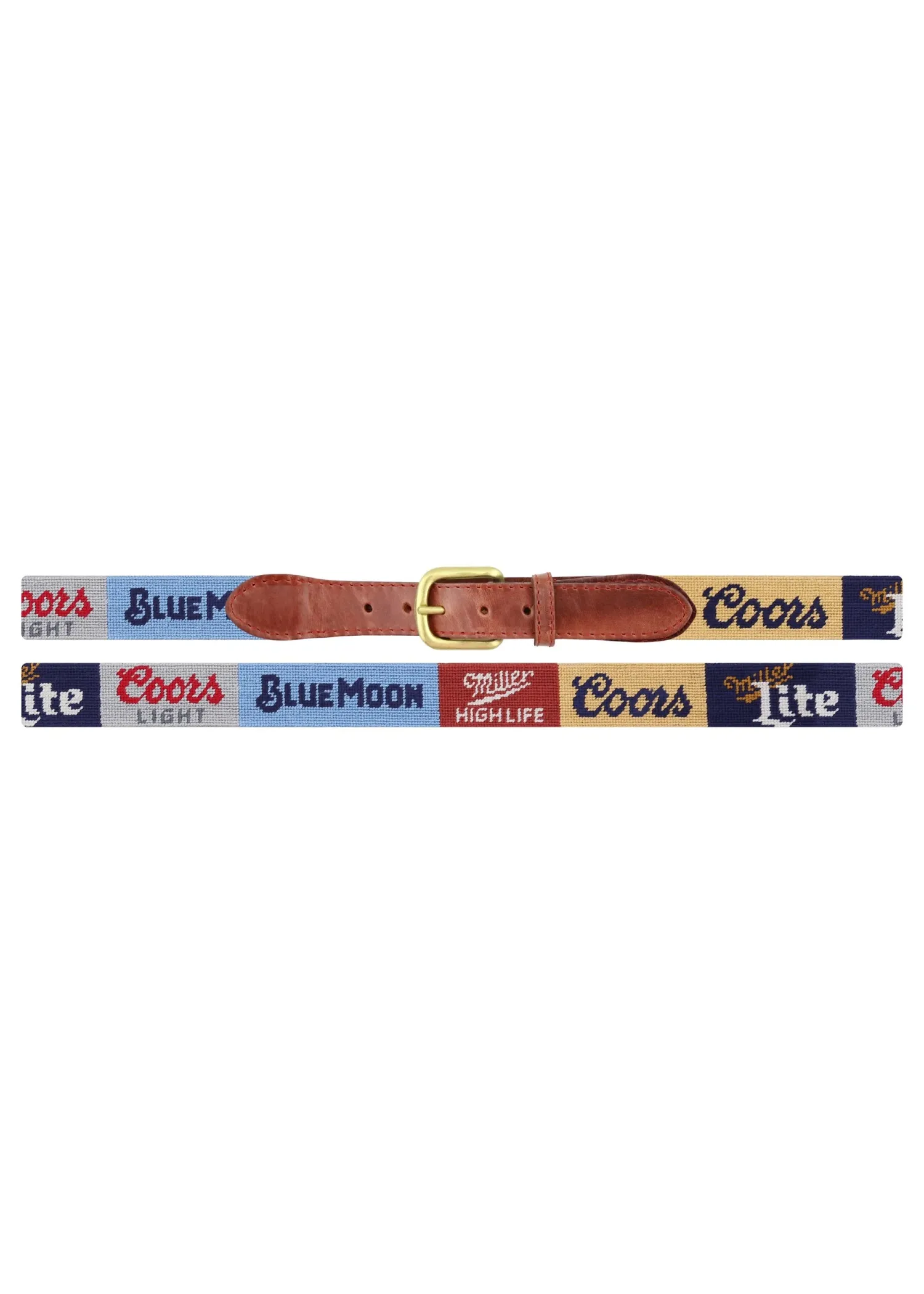 MOLSON COORS GREAT AMERICAN BEER LABELS NEEDLEPOINT BELT