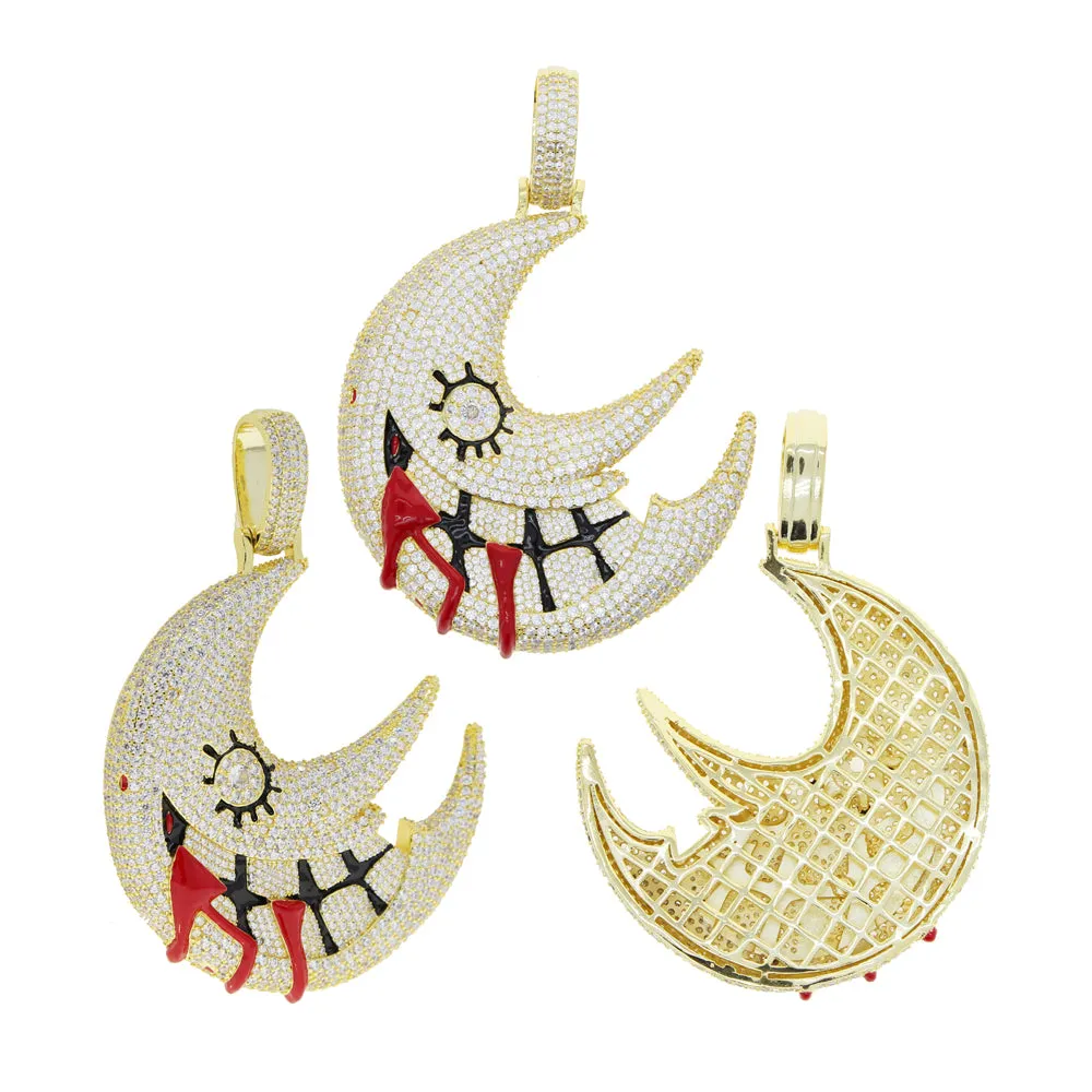 Moon Shaped Mouth Face Halloween Necklace