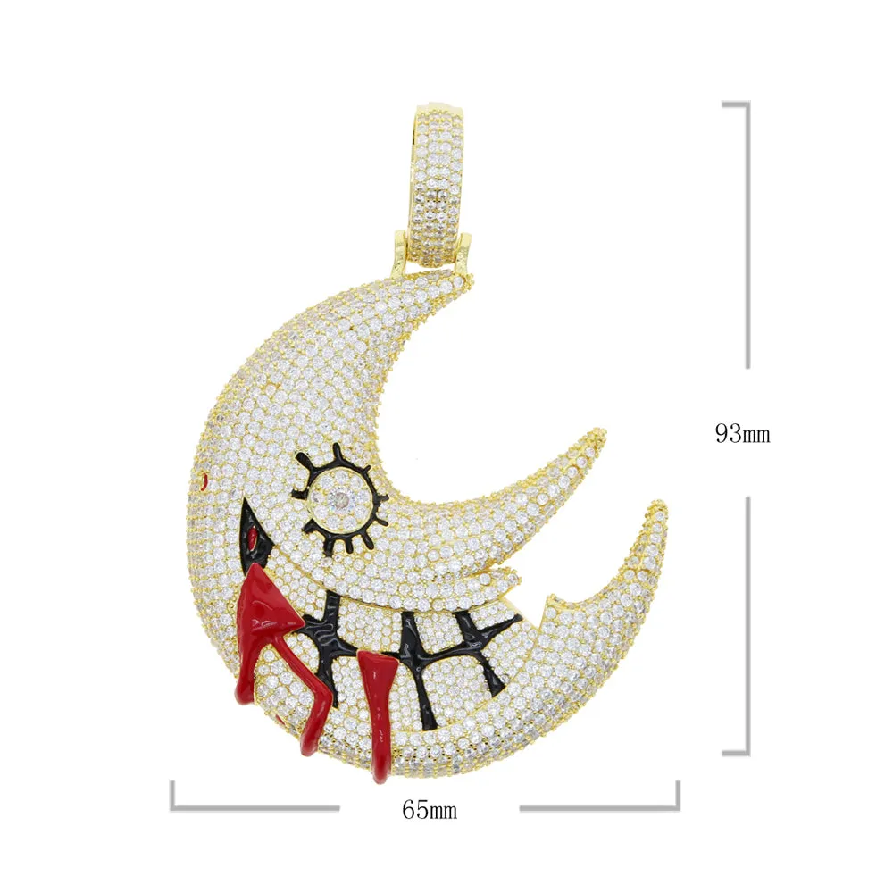 Moon Shaped Mouth Face Halloween Necklace