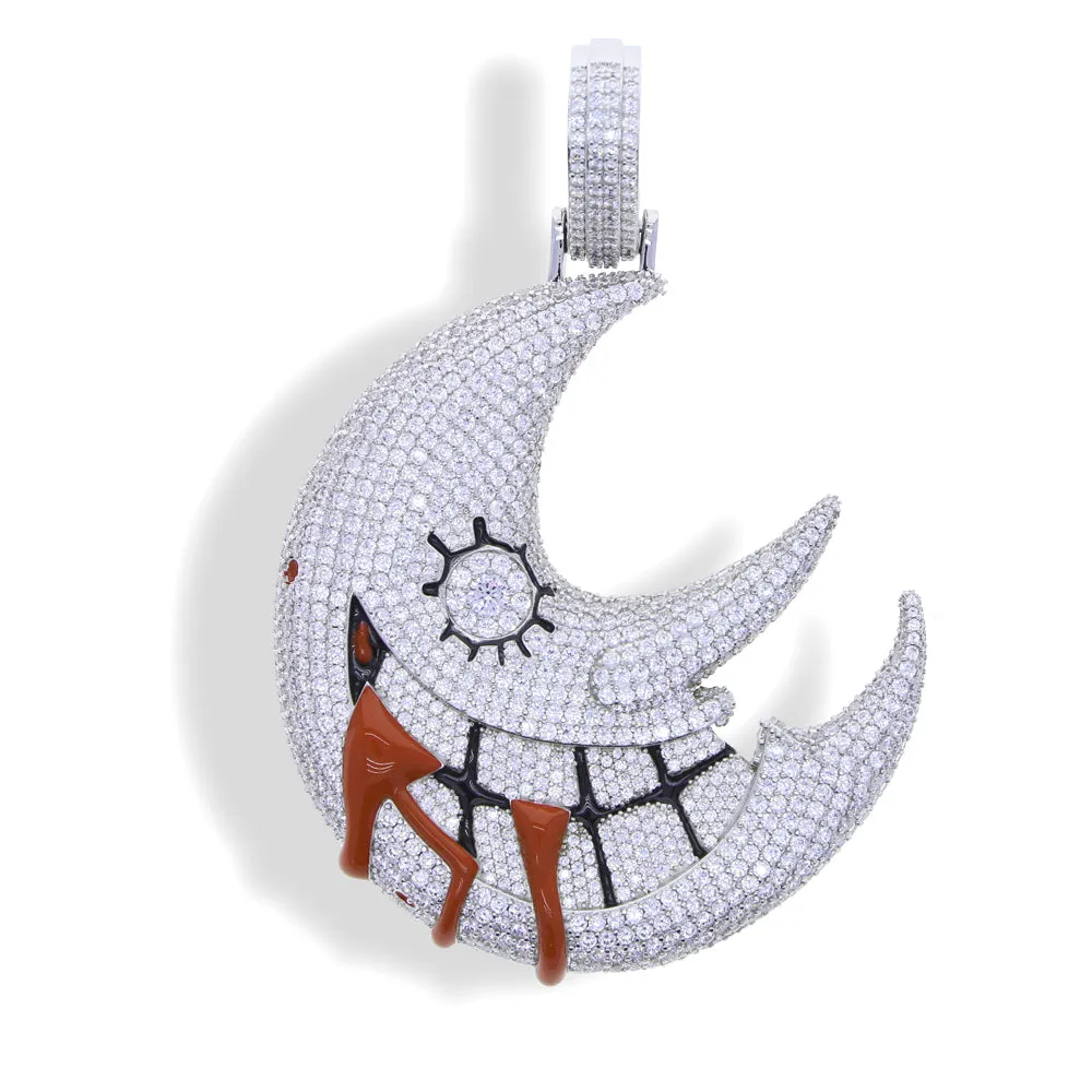 Moon Shaped Mouth Face Halloween Necklace