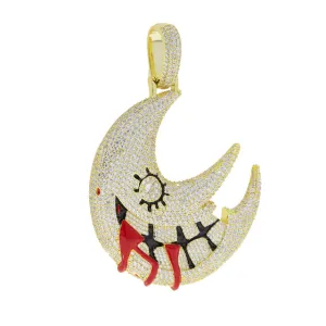 Moon Shaped Mouth Face Halloween Necklace