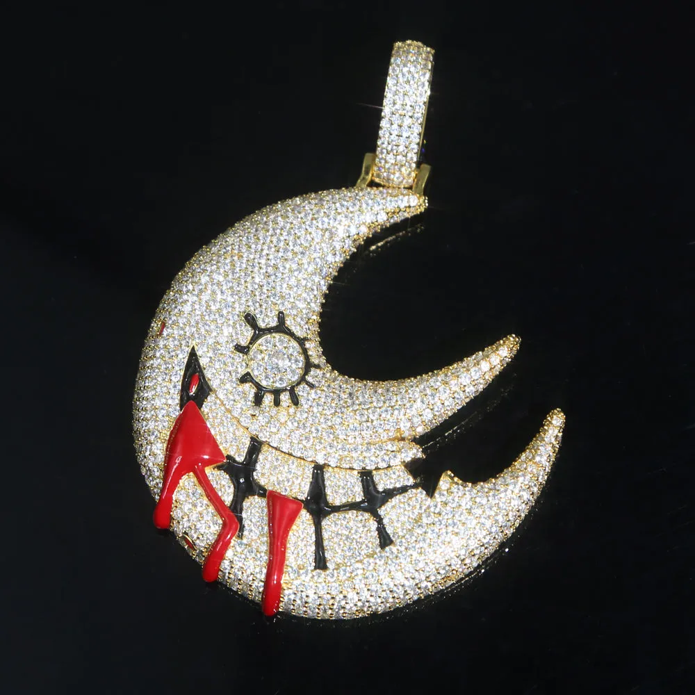 Moon Shaped Mouth Face Halloween Necklace