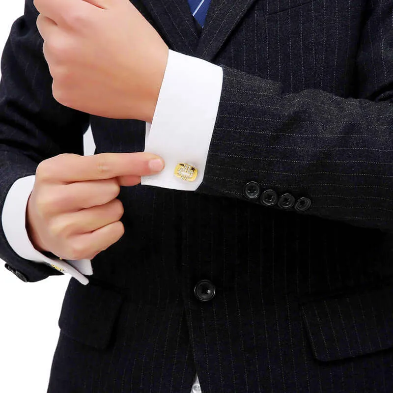 Multi-diamond Drop Glaze Men's Shirt Cuff Nails