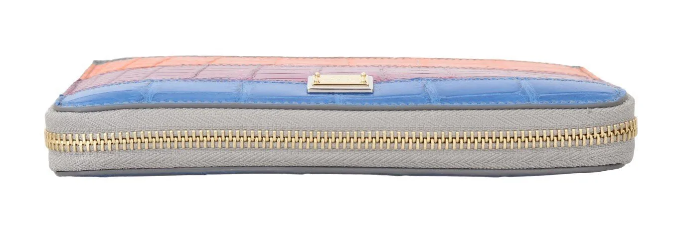 Multicolor Alligator Crocodile Leather Continental Wallet