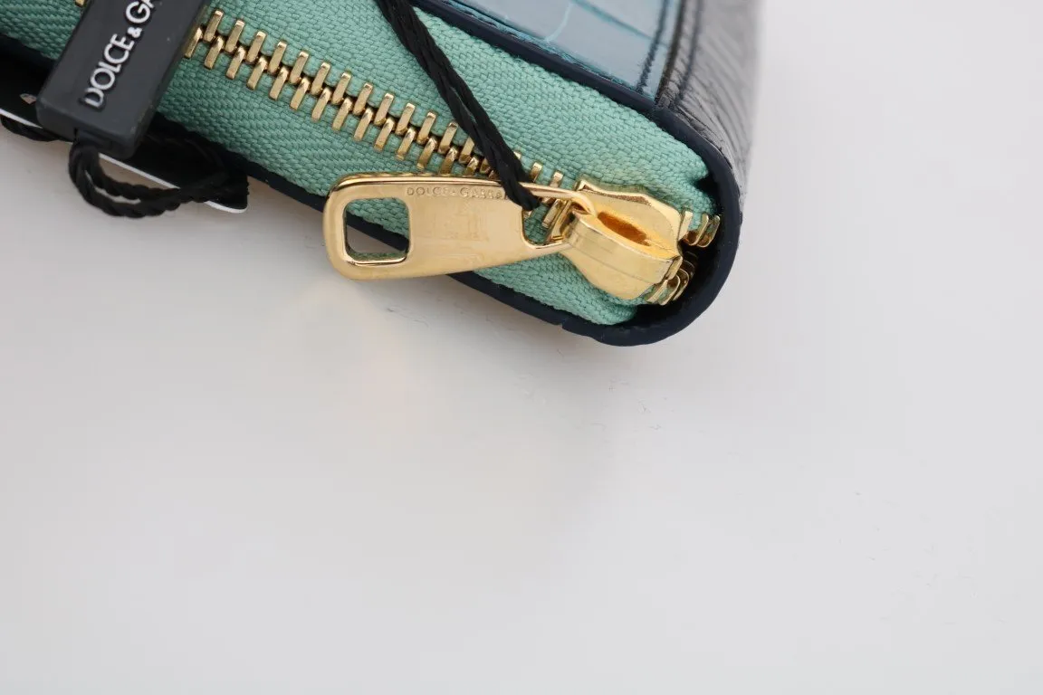Multicolor Crocodile Leather Continental Wallet