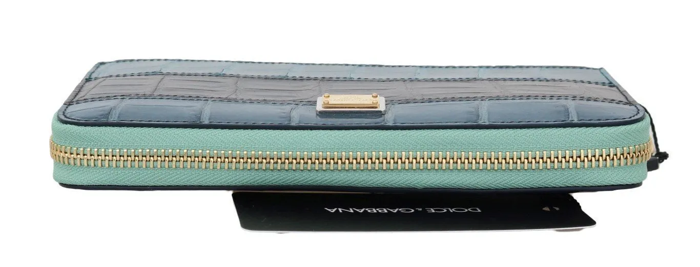 Multicolor Crocodile Leather Continental Wallet
