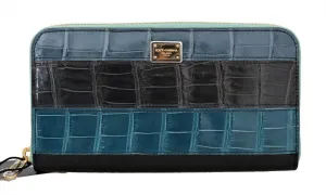 Multicolor Crocodile Leather Continental Wallet