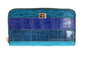 Multicolor Leather Crocodile Alligator Continental Wallet