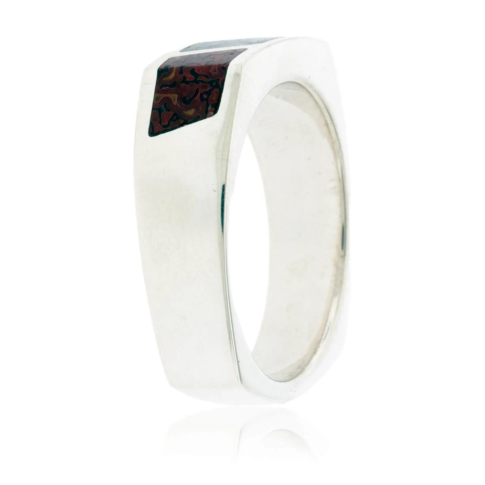 Multiple Color Dinosaur Bone Inlay Ring