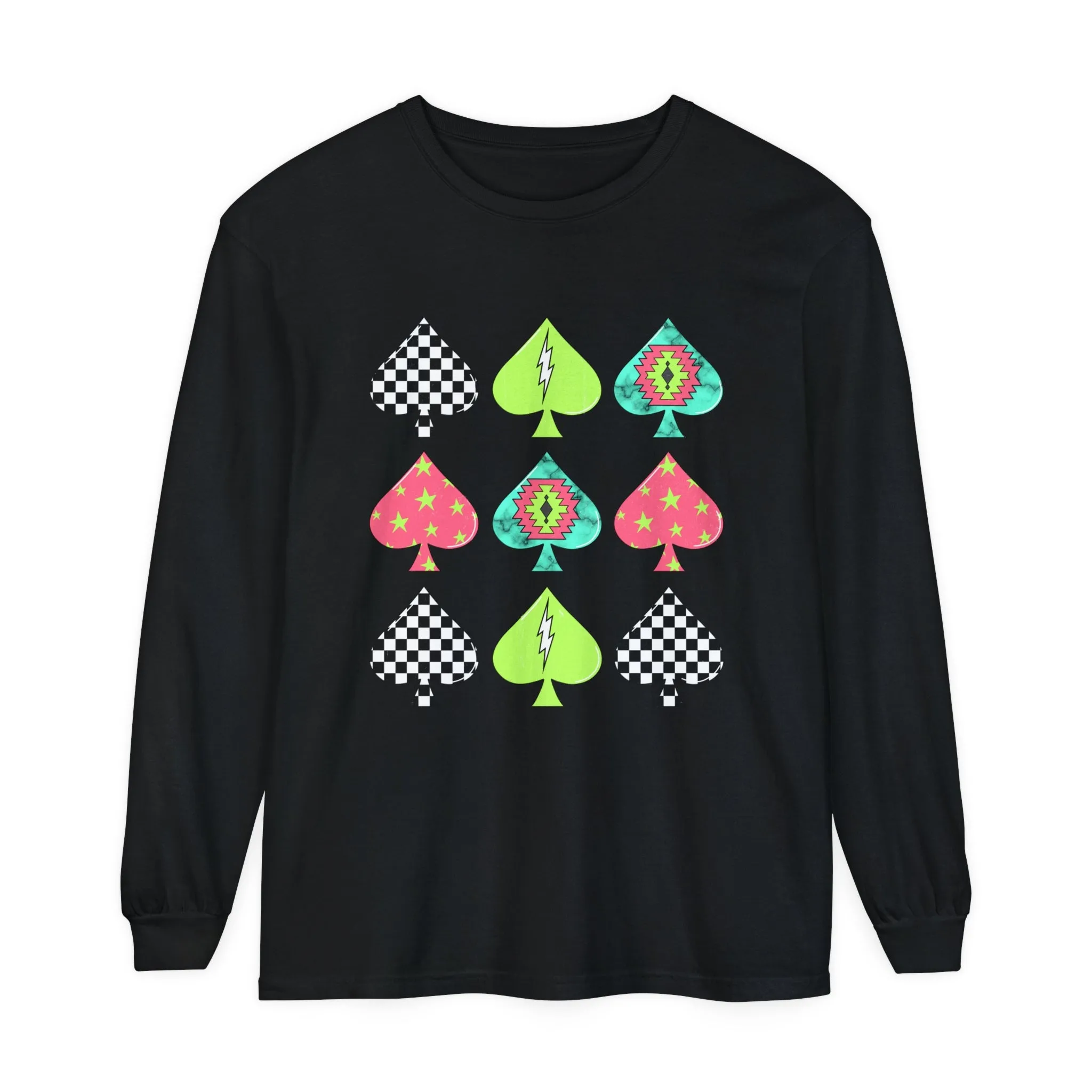 Neon Spades Long Sleeve T-Shirt