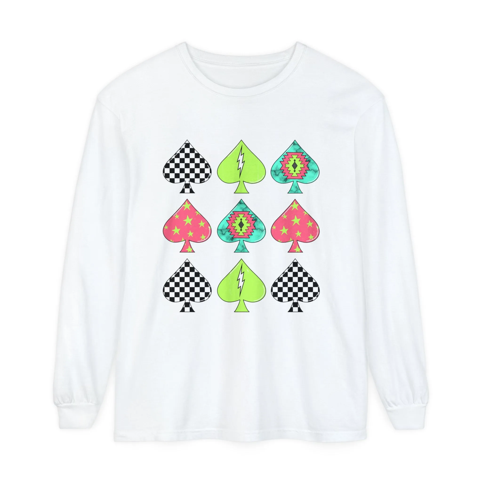 Neon Spades Long Sleeve T-Shirt