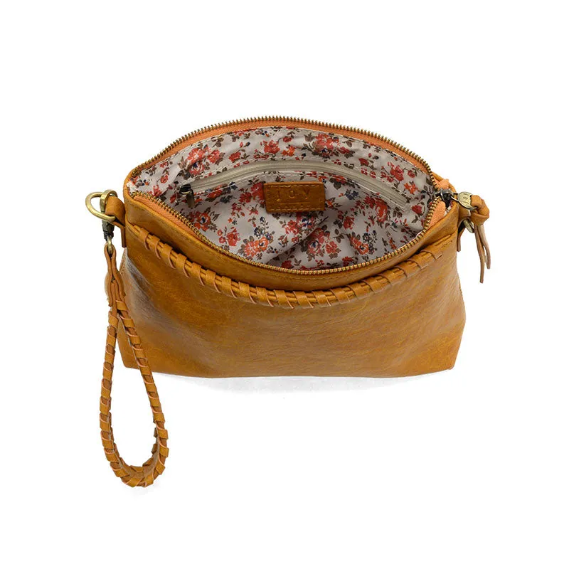 Oakley Whipstitch Topzip Wristlet & Crossbody in Whiskey