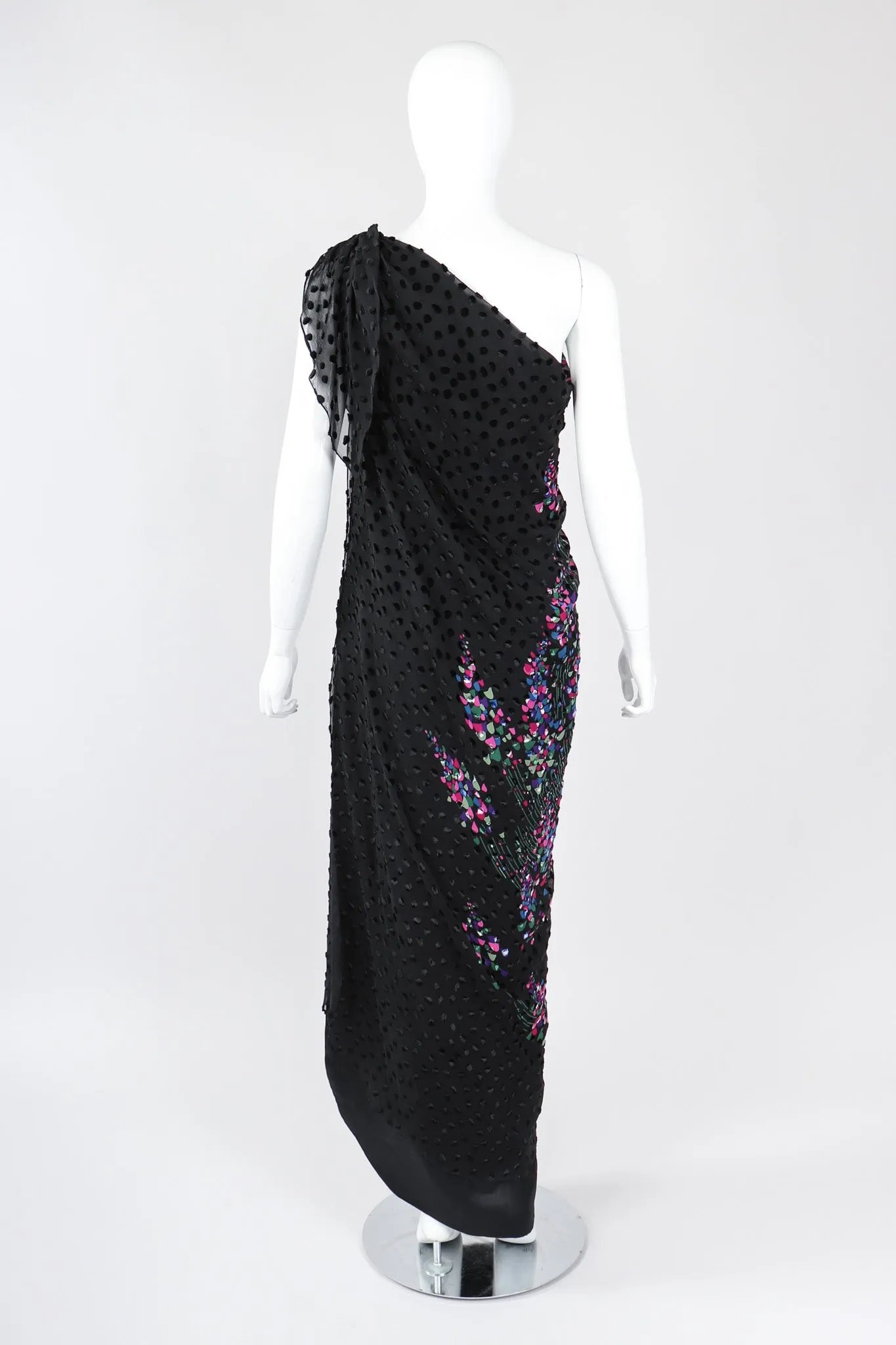 One-Shoulder Velvet Burnout Dress