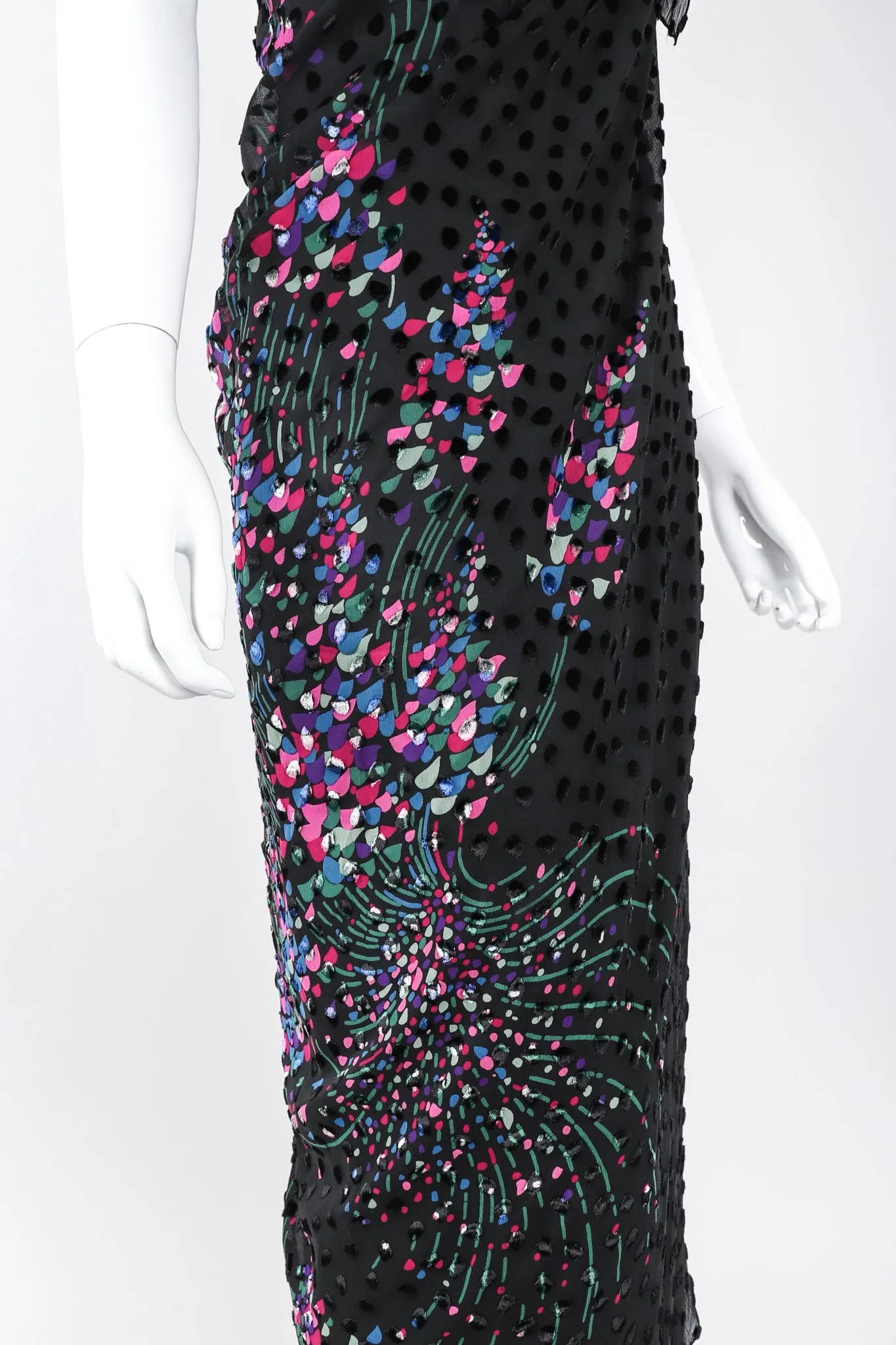 One-Shoulder Velvet Burnout Dress