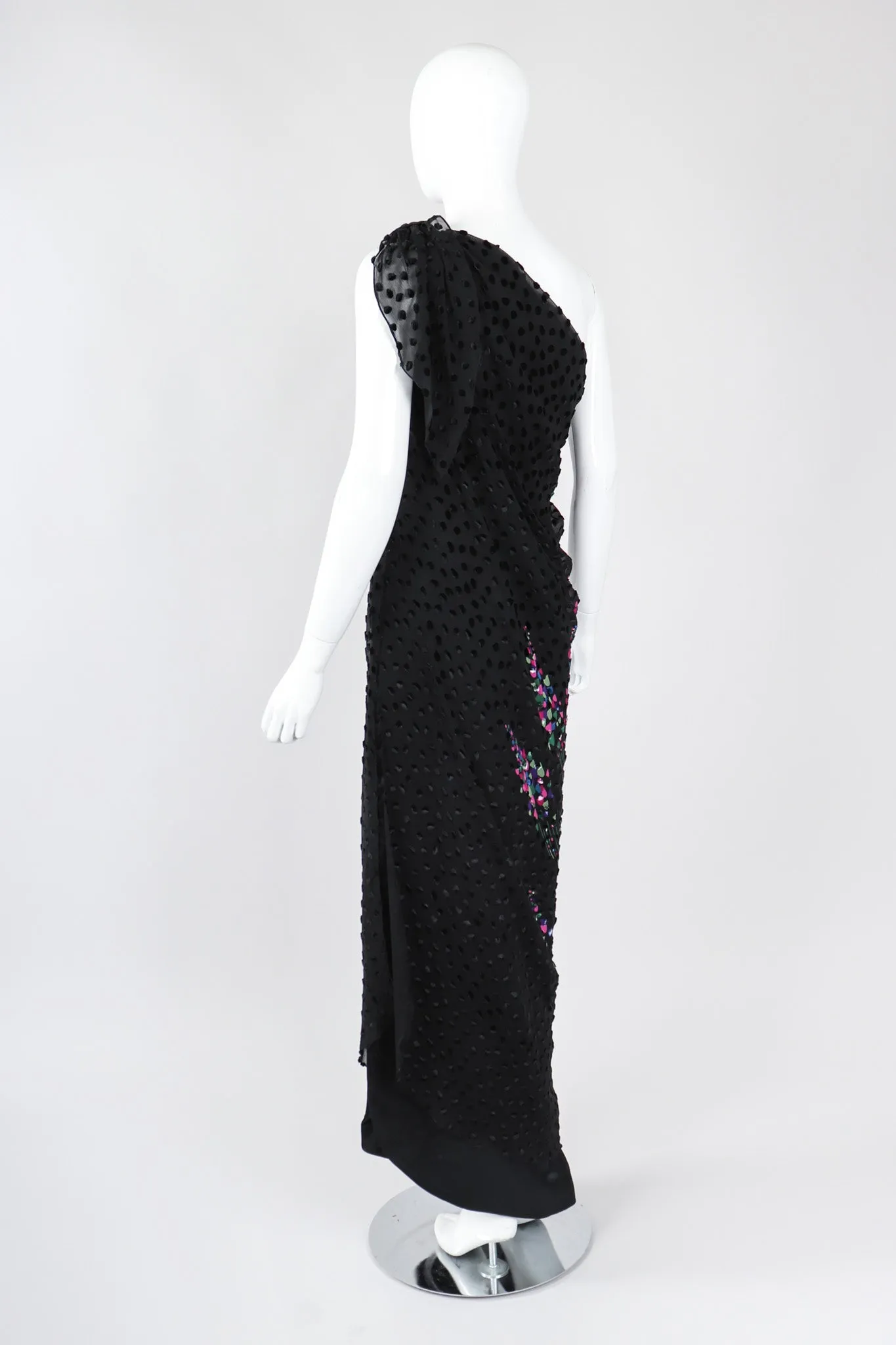 One-Shoulder Velvet Burnout Dress