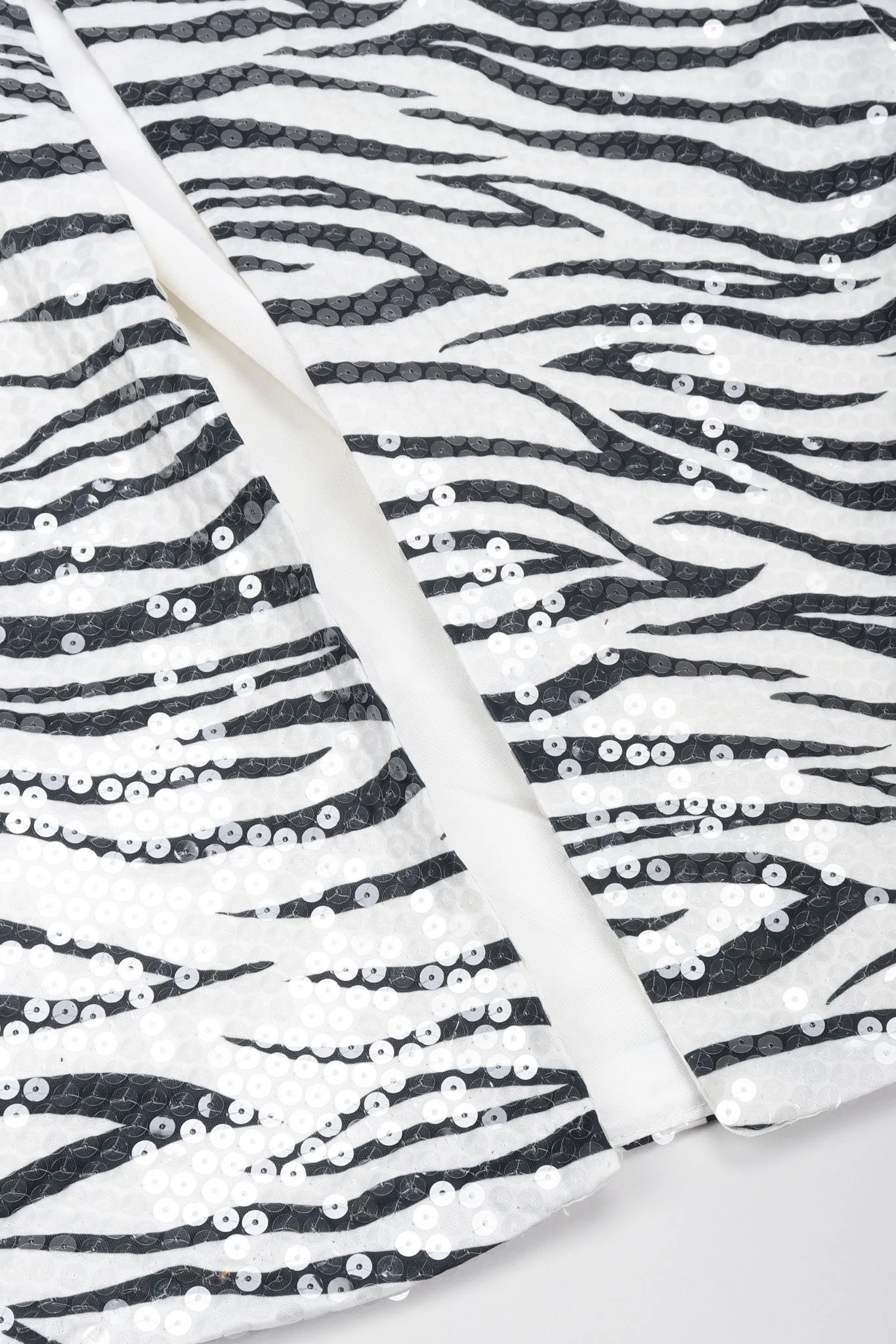 One-Shoulder Zebra Sequin Gown