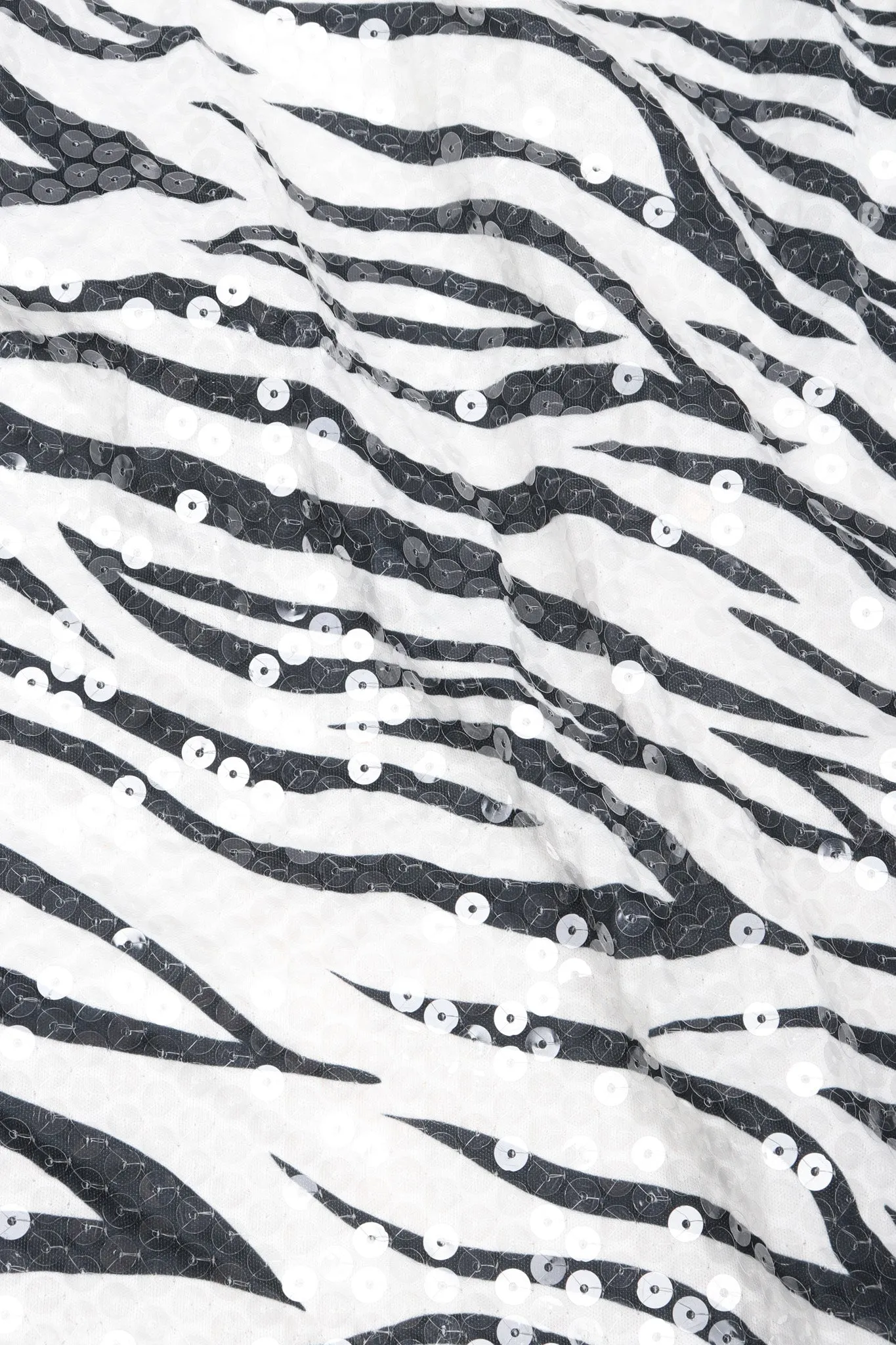 One-Shoulder Zebra Sequin Gown