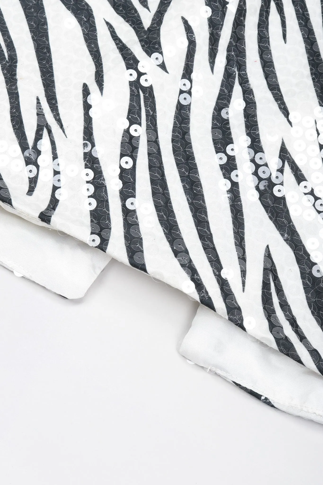 One-Shoulder Zebra Sequin Gown
