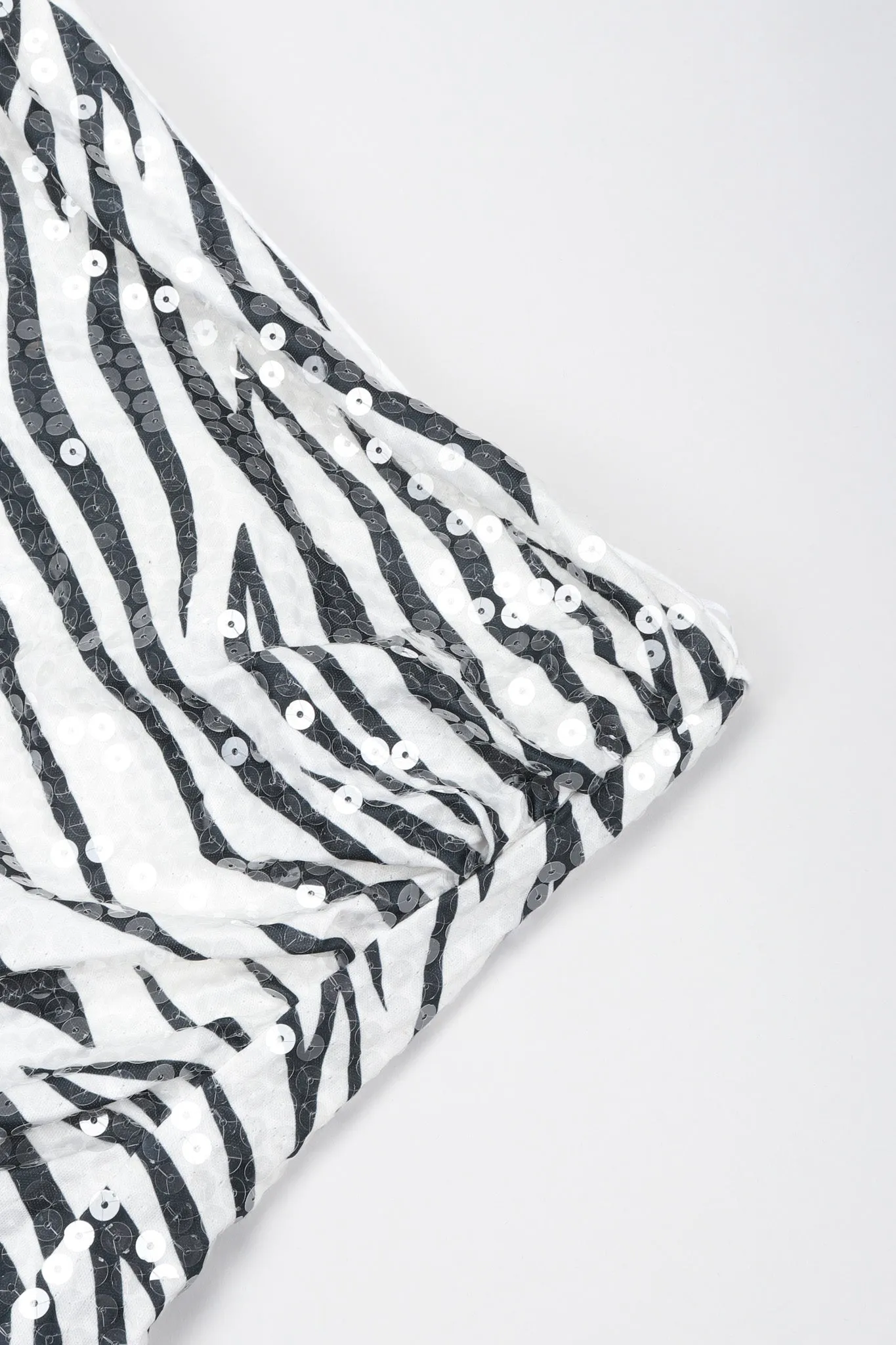 One-Shoulder Zebra Sequin Gown