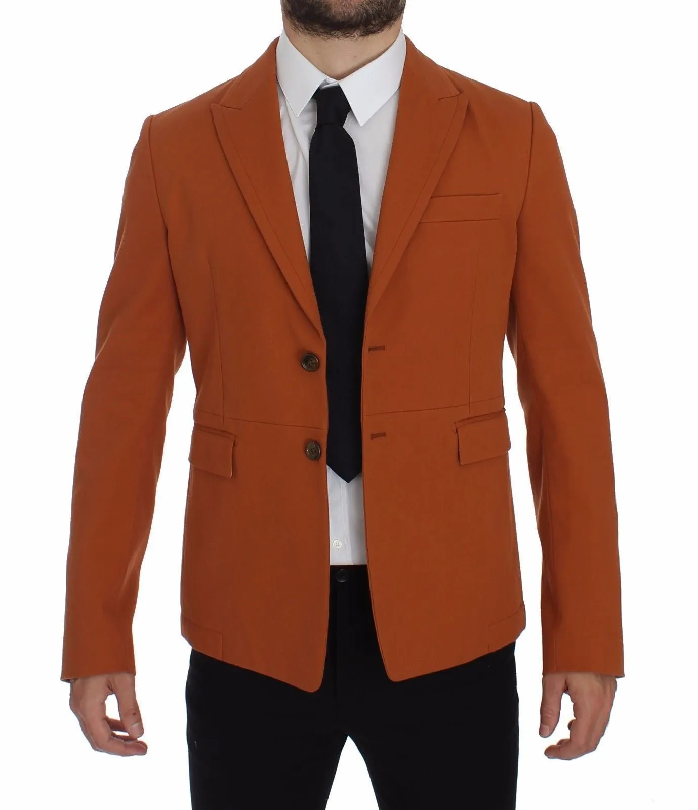 Orange Cotton Stretch Blazer