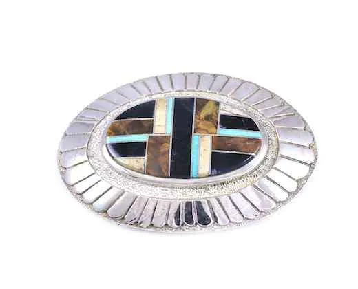 Oval Inlay/Rock Art Buckle