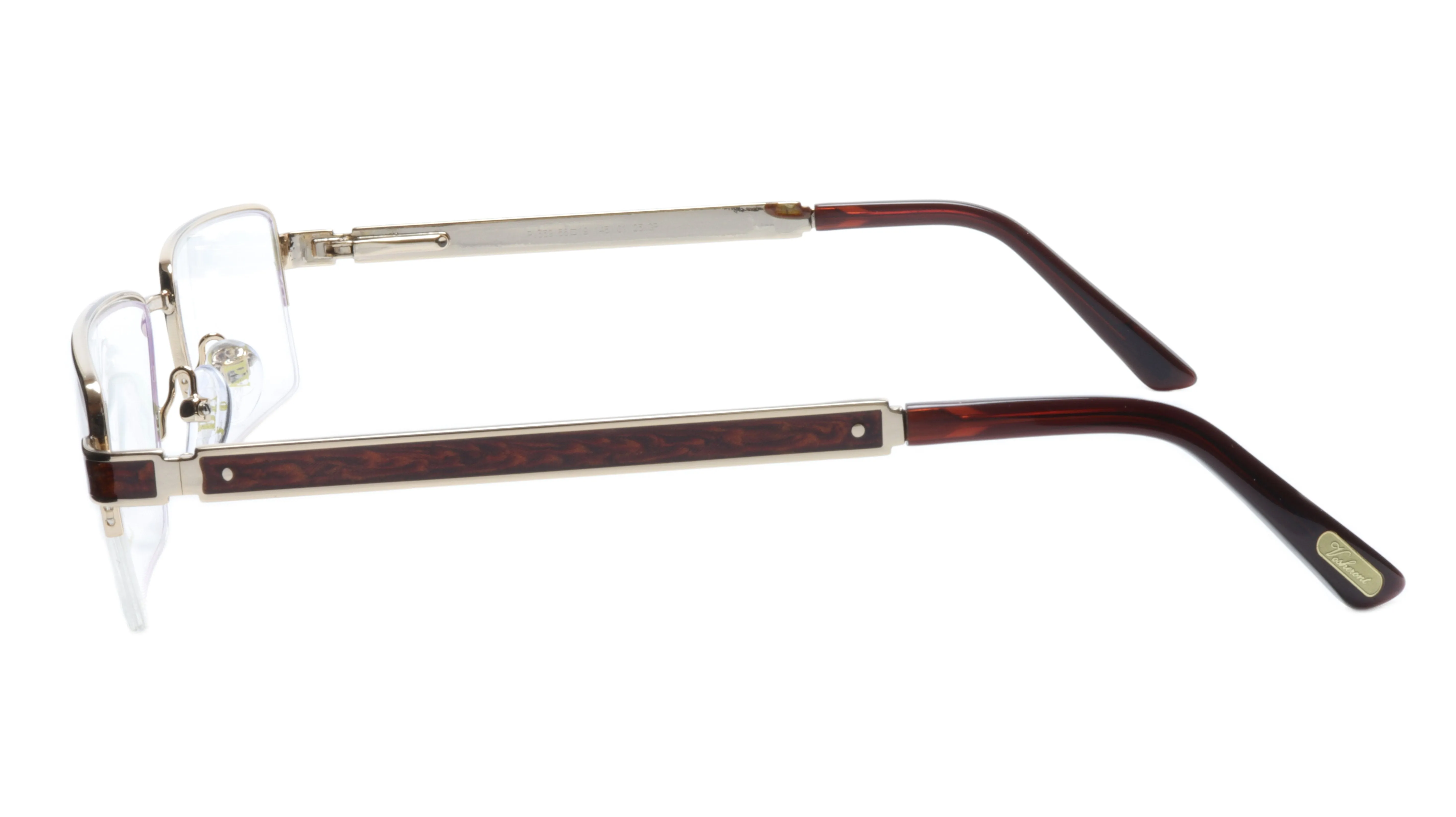 Paul Vosheront Men's Eyeglasses 24K Gold Plated with Exotic Woods