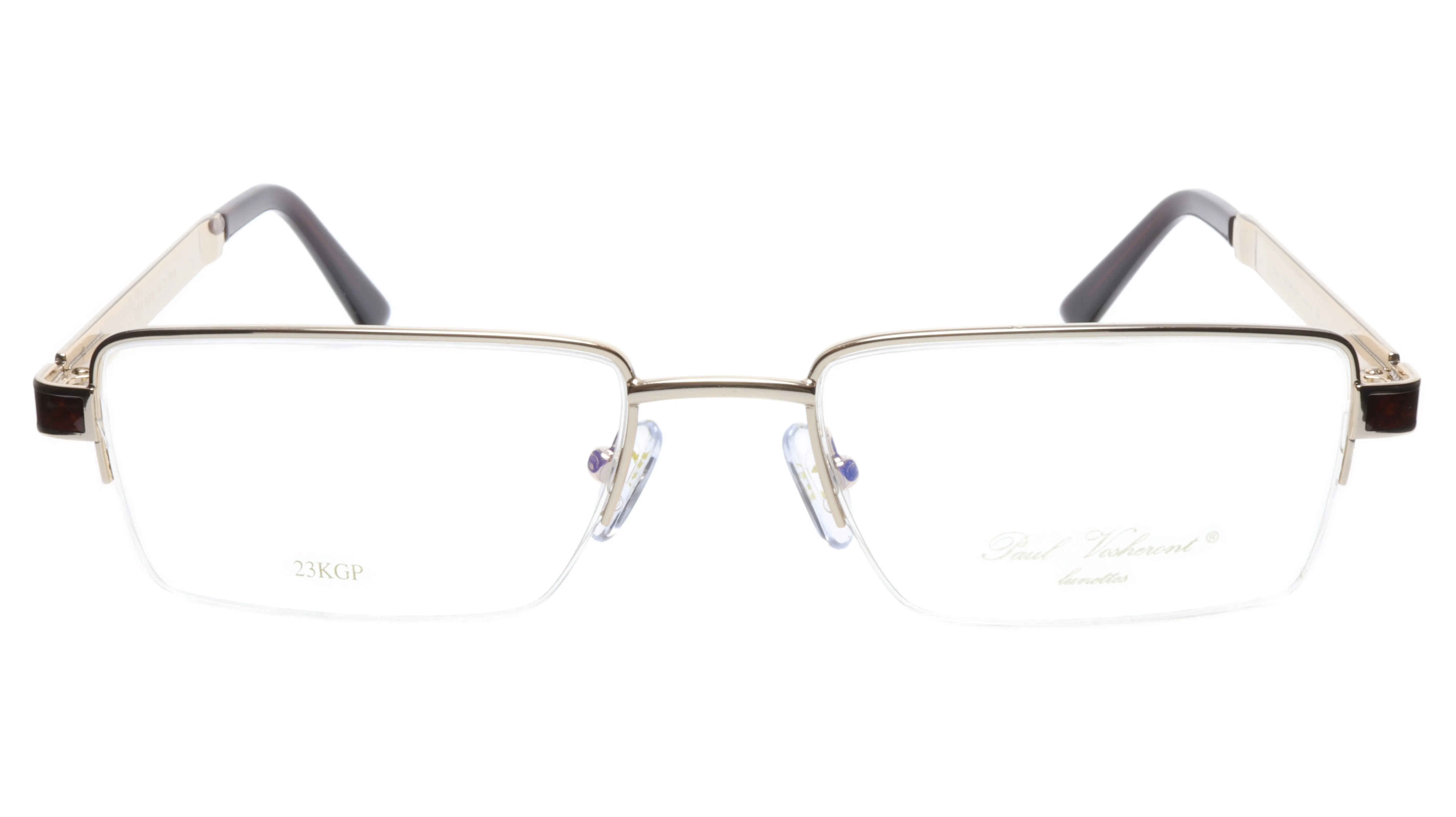 Paul Vosheront Men's Eyeglasses 24K Gold Plated with Exotic Woods