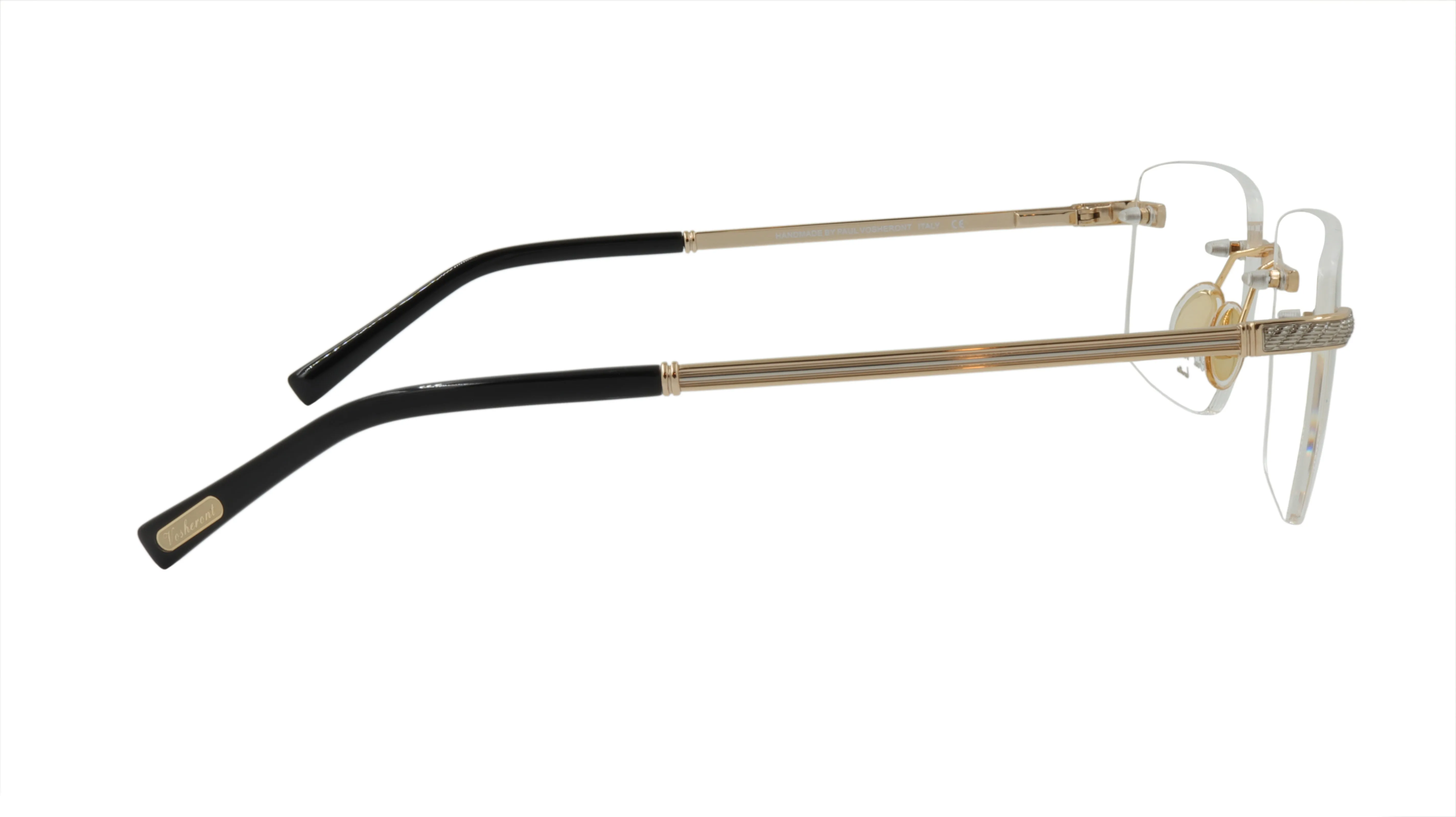 Paul Vosheront Rimless Silver & Gold Acetate Optical Frame PV604 C1