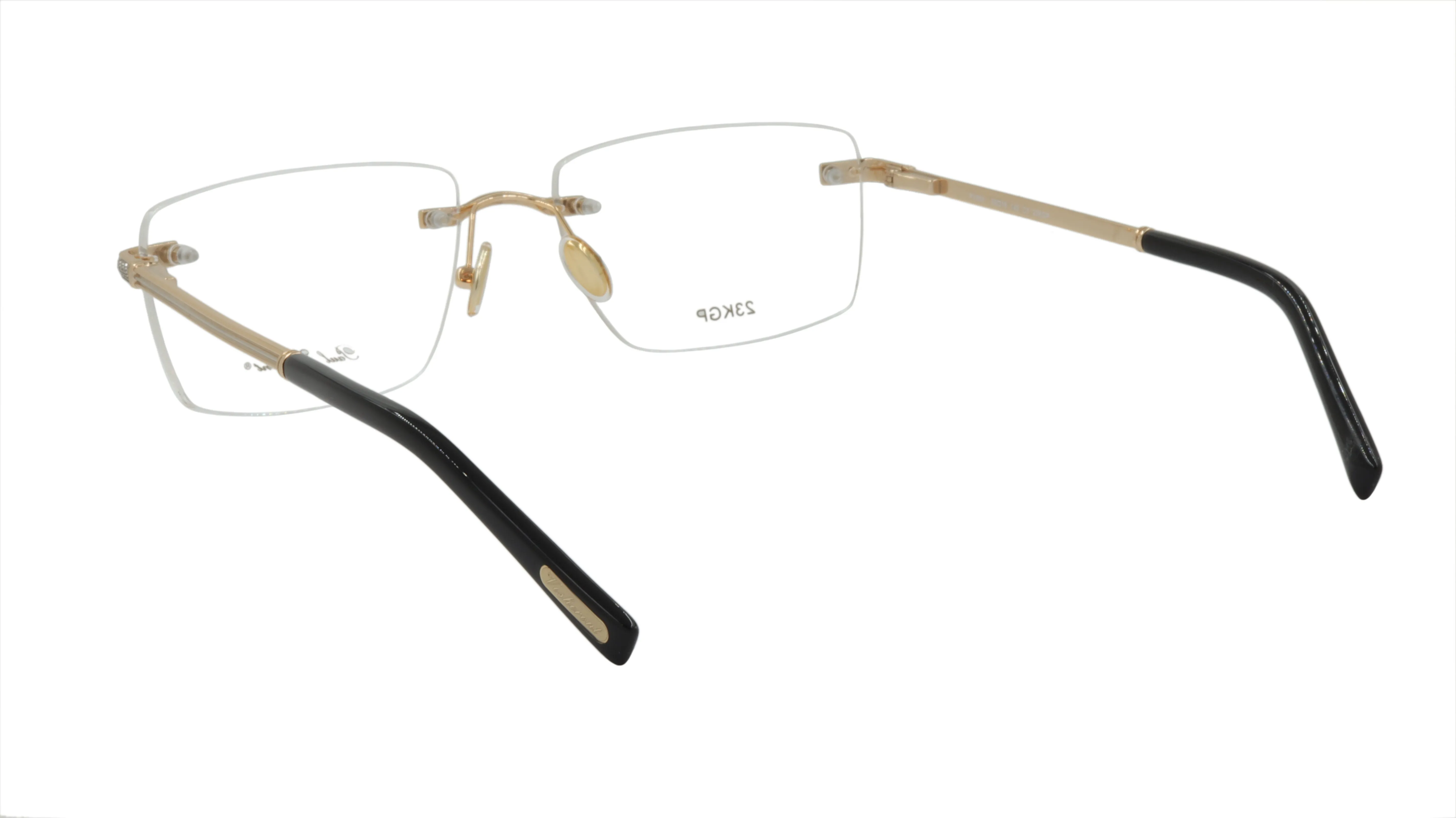 Paul Vosheront Rimless Silver & Gold Acetate Optical Frame PV604 C1